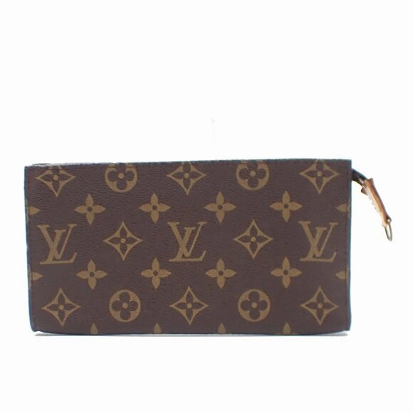 LOUIS VUITTON LV Logo Bucket GM Pouch Bag Monogram Leather Brown Gold 05CA009 - Picture 1 of 15